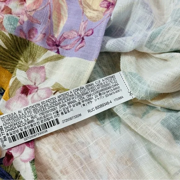 ZARA mini dress BELTED FLORAL button up dress or tunic top simply CHIC BOHO M - Picture 13 of 15